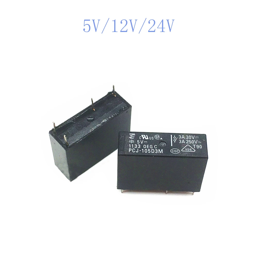 5 шт./лот 100% новое реле PCJ-105D3M PCJ-112D3M PCJ 112D3M PCJ 124D3M 3A 4PIN 5VDC 12VDC 24VDC