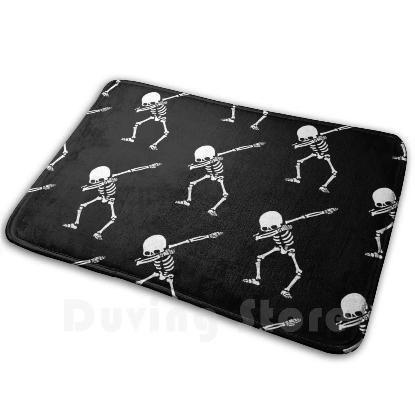 Dabbing Skeleton White Mat Rug Carpet Anti-Slip Floor Mats Bedroom Dab Dabbing Skeleton Dabbing Skeleton Fluorescent Glow In