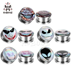 KUBOOZ Ear Piercing Ring Plug Expander Gauges Tunnel Oreja Studs Stretchers Saddle Fashion Body Piercing Jewelry Fancy Unisex