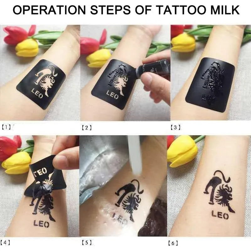 7 Color Waterproof Tattoo Cream For Women Men Diy Fake Freckles Art Painting Ink Semi Permanent Temporary Henna Tattoos 10ml