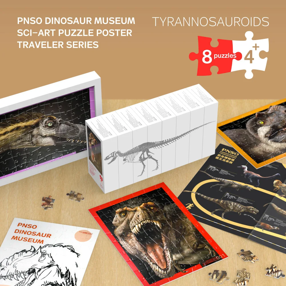 PNSO Dinosaur Museum Puzzle Poster Traveler Series Tyrannosaurus Family Set 8