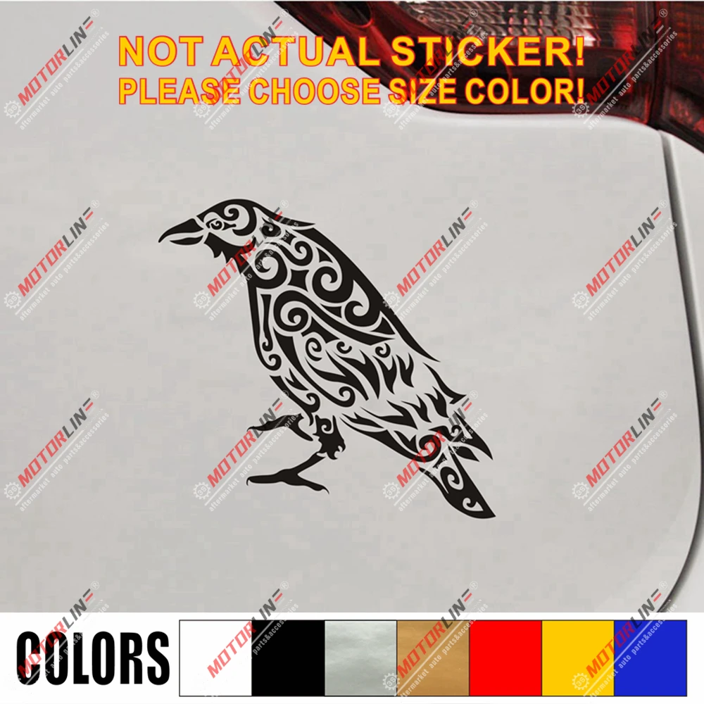 Odin Raven Decal Sticker Viking Norse Nord Norway Car Vinyl pick size color c