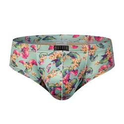 Intimo Uomo Boxer a forma di U Custodia grande Vita bassa Mutande maschili Calzoncillos Hombre Boxer Traspirante Ginkgo Stampa