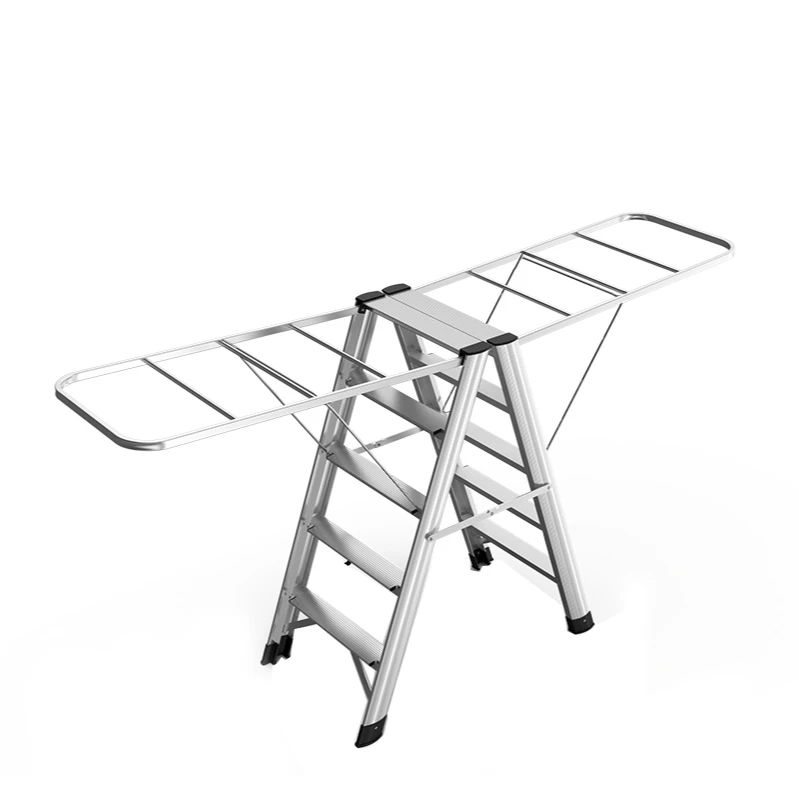 Aluminum alloy ladder drying rack dual-use household folding multifunctional herringbone ladder thickening quilt stair stool