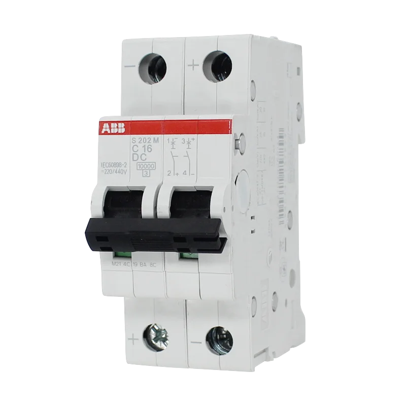 ABB Miniature Circuit Breaker S200-MDC series C type2P S202M-C1DC  S202M-C6DC  S202M-C16DC S202M-C20DC S202M-C32DC S202M-C63DC