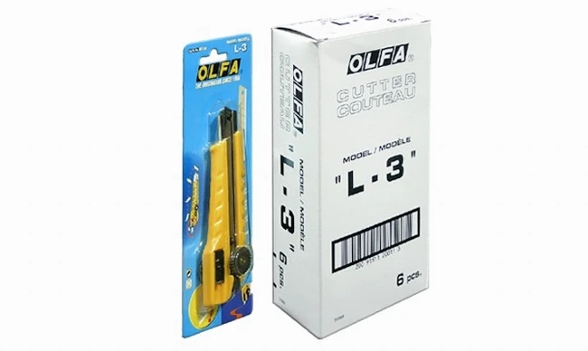OLFA L-3 قاطع عالي التحمل ثنائي الاتجاه مع نظام إعادة تطبيق الشفرة صنع في اليابان