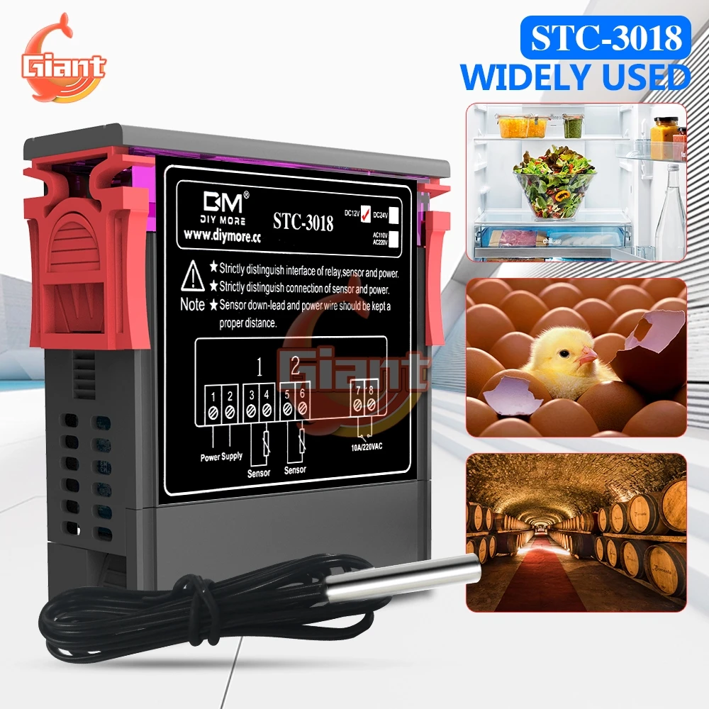 STC-3018 STC-3028 STC-3000 STC-3008 STC-1000 Thermostat LED Digital Temperature Controller DC 12V 24V AC 110V 220V for Incubator