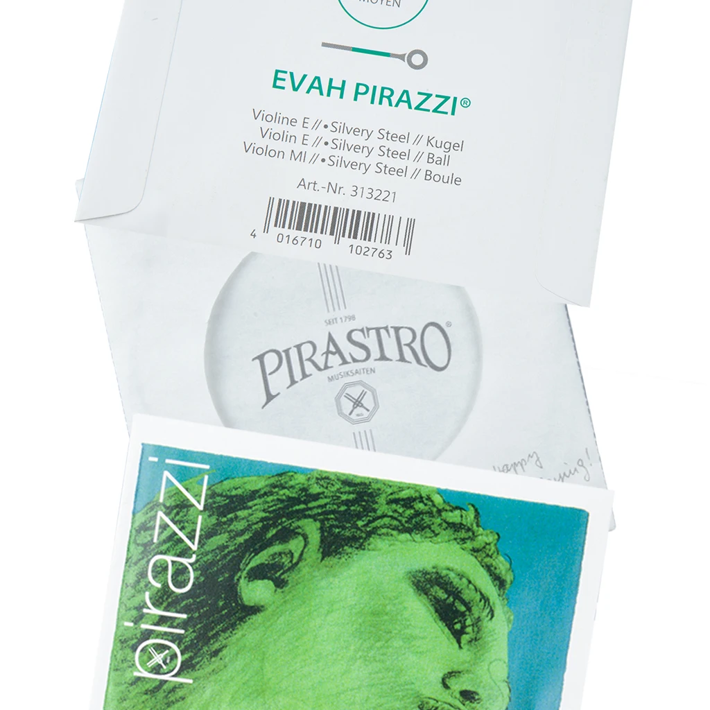 Evah Pirazzi 4/4 Violin Strings Set Slivery Steel Medium Gauge Steel Ball-End E Corda Violin German Design