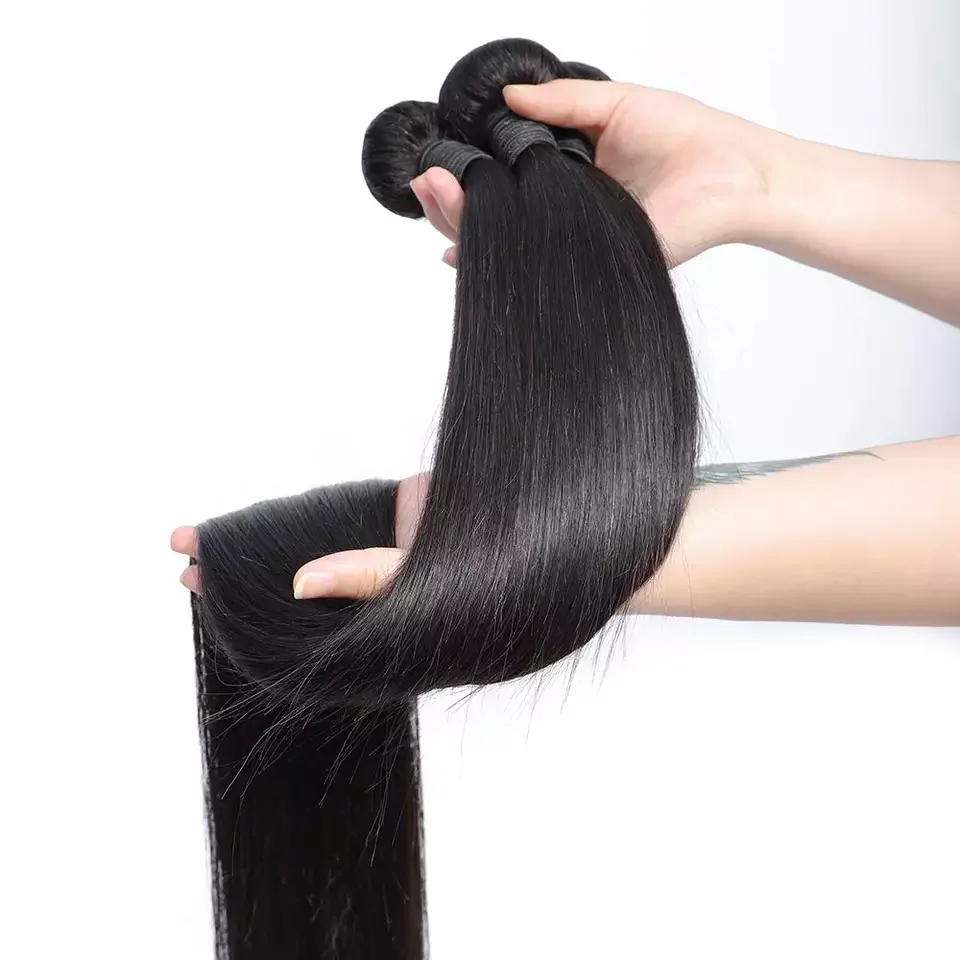 Steil Menselijk Haar Bundels 28 30 40 Inch Lang Braziliaans Haar Weven Bundels Remy Nat En Golvend 3 4 Bundels Human Hair Extensions