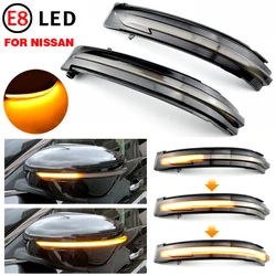 For Nissan X-Trail T32 Rogue Qashqai J11 Murano Z52 Juke Navara Pathfinder LED Dynamic Turn Signal Side Mirror Indicator Light