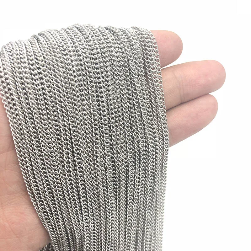 

5Meters/Lot Stainless Steel Link Chain For Jewelry DIY Making Handmade Chain Accessories