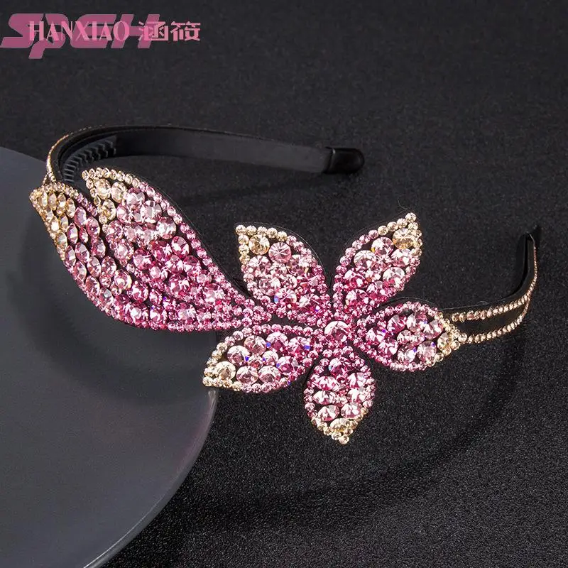 

Flowers hairband ladies temperament diamond headband out hairpin Czech diamond rhinestone high-end headwear