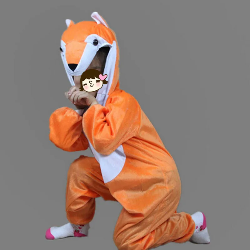 Junge Mädchen Tier Orange Fuchs Overalls Kleidung Karneval Geburtstag Party für Kinder Cosplay Halloween Kostüm