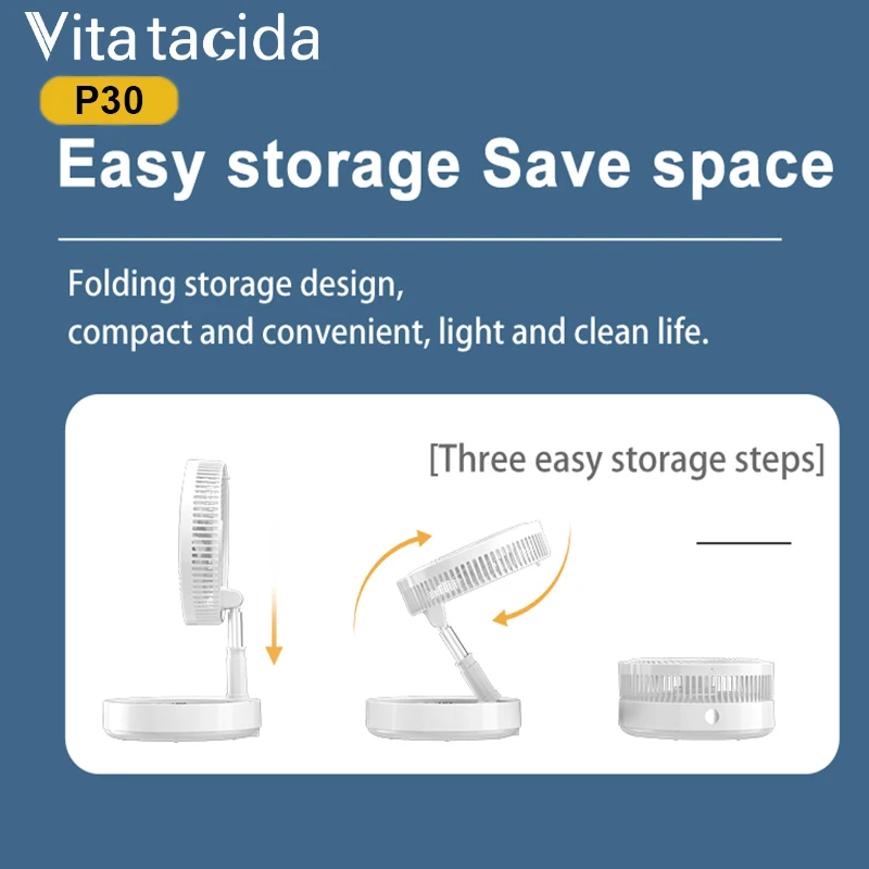 Портативный Складной вентилятор P30/P10, 10800 мАч, USB, большой охлаждающий беспроводной настольный напольный Телескопический кондиционер для кемпинга, путешествий, дома