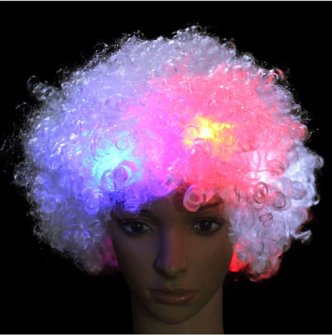 Luminous หมวกหมวกหัวระเบิดวิกผม LED แฟลช Headdress Clown วิกผมแฟนผู้ใหญ่พรรค Multicolor