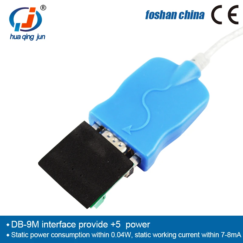 Huaqingjun USB to RS485 422 Communication Protocol Converter Cable DB9 for Industrial Automation