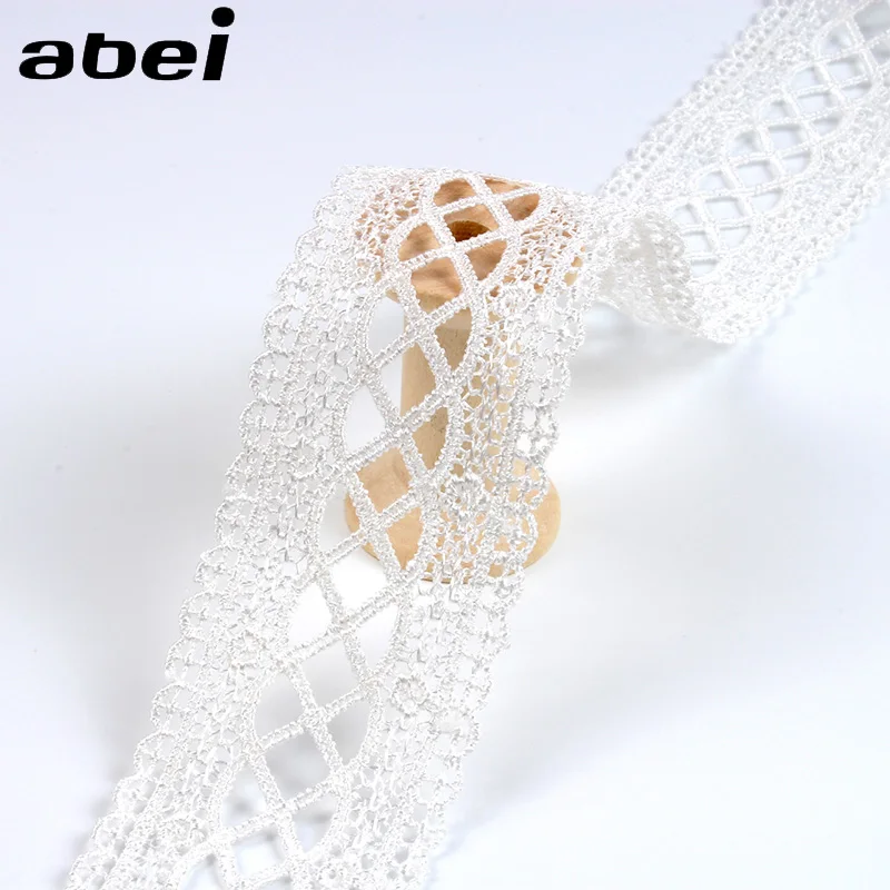 2Yards 4cm White Lace Ribbon Embroidered Hollow lace trims DIY Garments Edge Embellishment Appliques Accessories