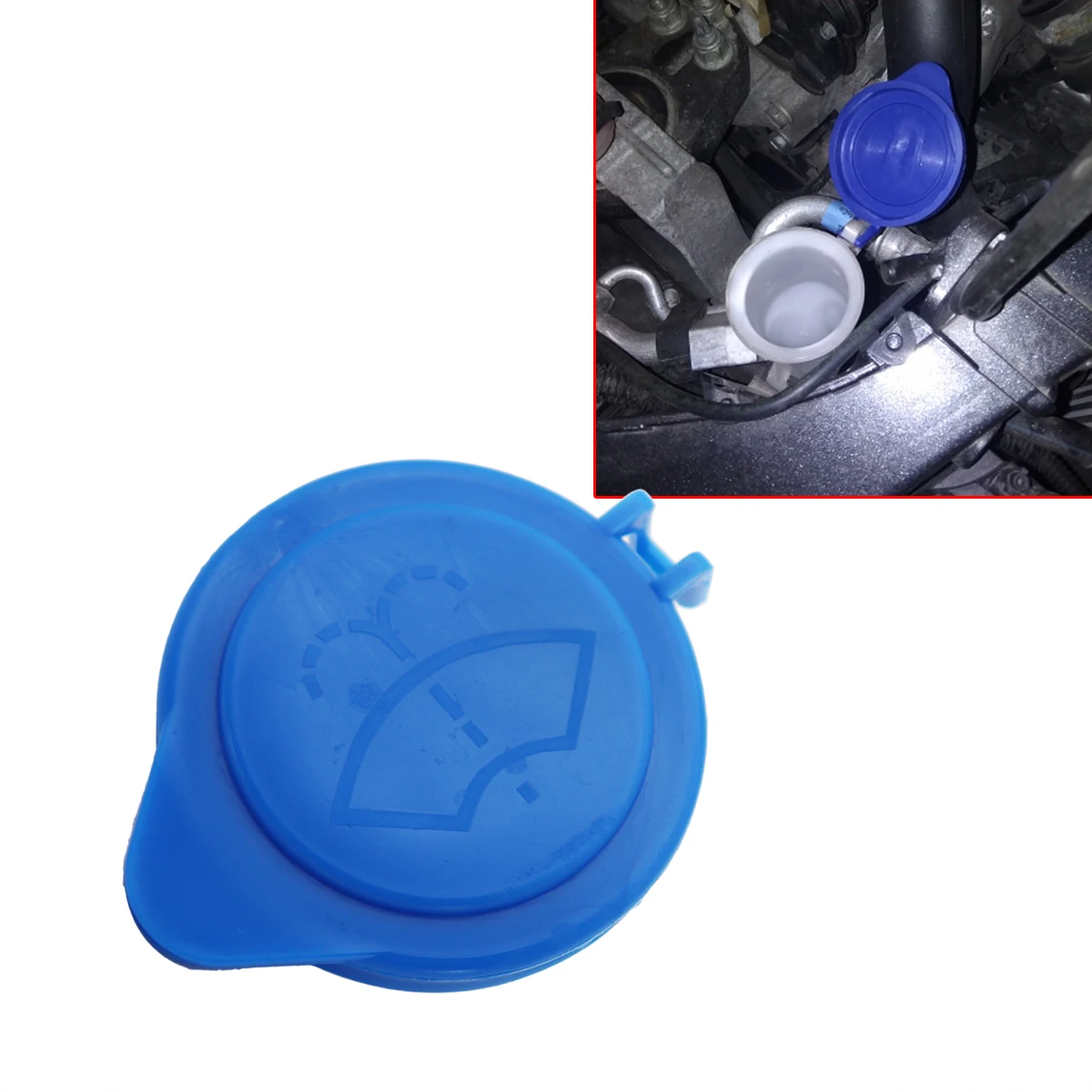 Blue Plastics Windscreen Washer Bottle Cap Screenwash For Ford Focus Wiper Tank Sealed Lids Top Replacement Auto Parts 2011-2015