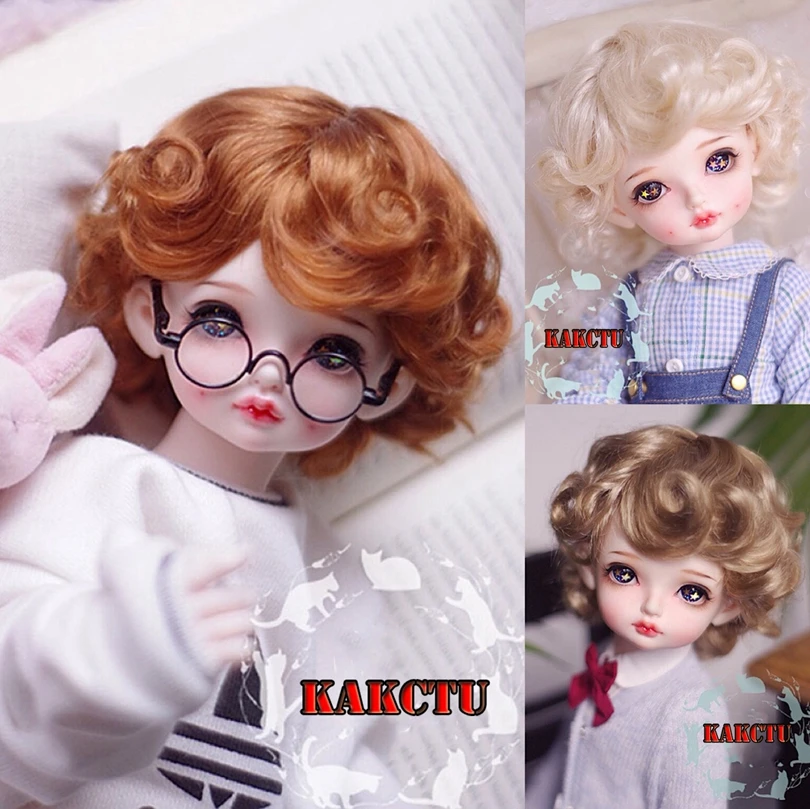 

1/8 1/6 1/4 1/3 BJD Wig Doll Accessories Short Curly Hair Retro Cute Wigs For BJD/SD YOSD MSD SD13 Girl & SSDF Uncle C1133