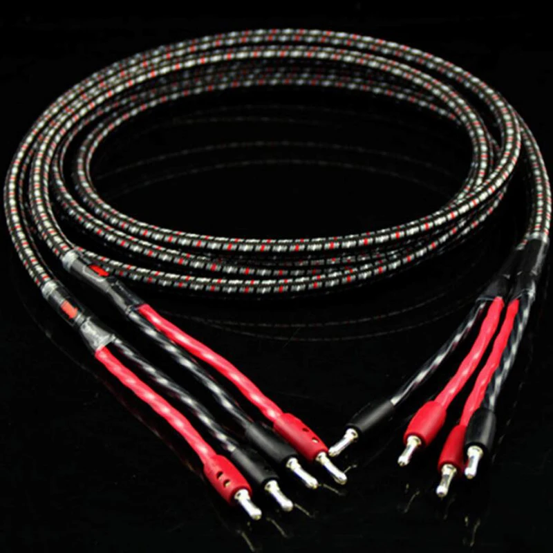 

AQ CV8 6N OCC Speaker cable hifi audio cable amplifier speaker cable with pure red copper BFA banana plugs connector 2 to