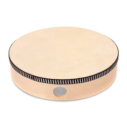 Tambor de mano de madera para niños, juguete de percusión, marco de madera, juego de música, instrumento Musical portátil conveniente, 4/6/8/10 pulgadas