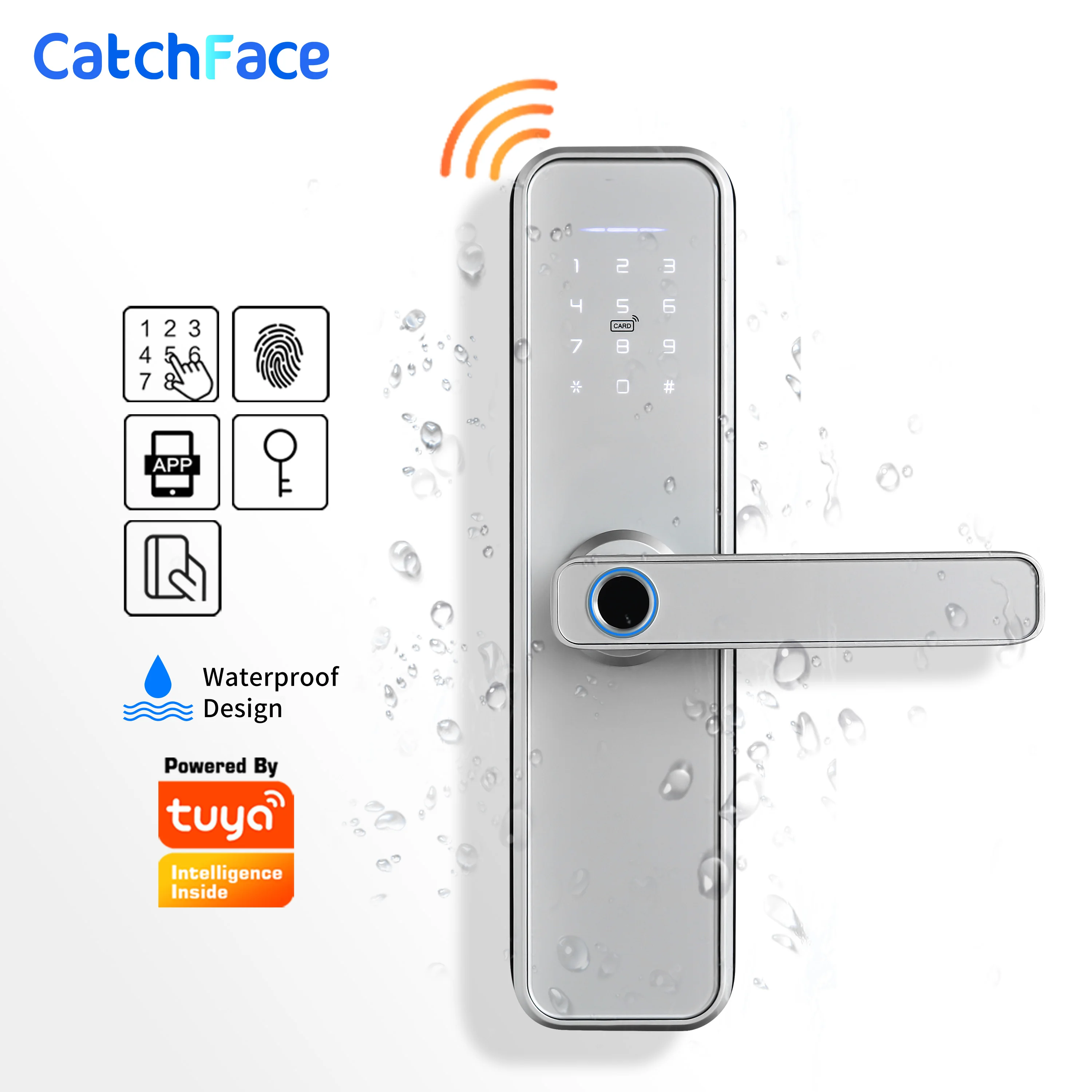 Tuya Smart Fingerprint Door Lock Safe Digital Electronic Lock With WiFi APP Password RFID Unlock For Home Security