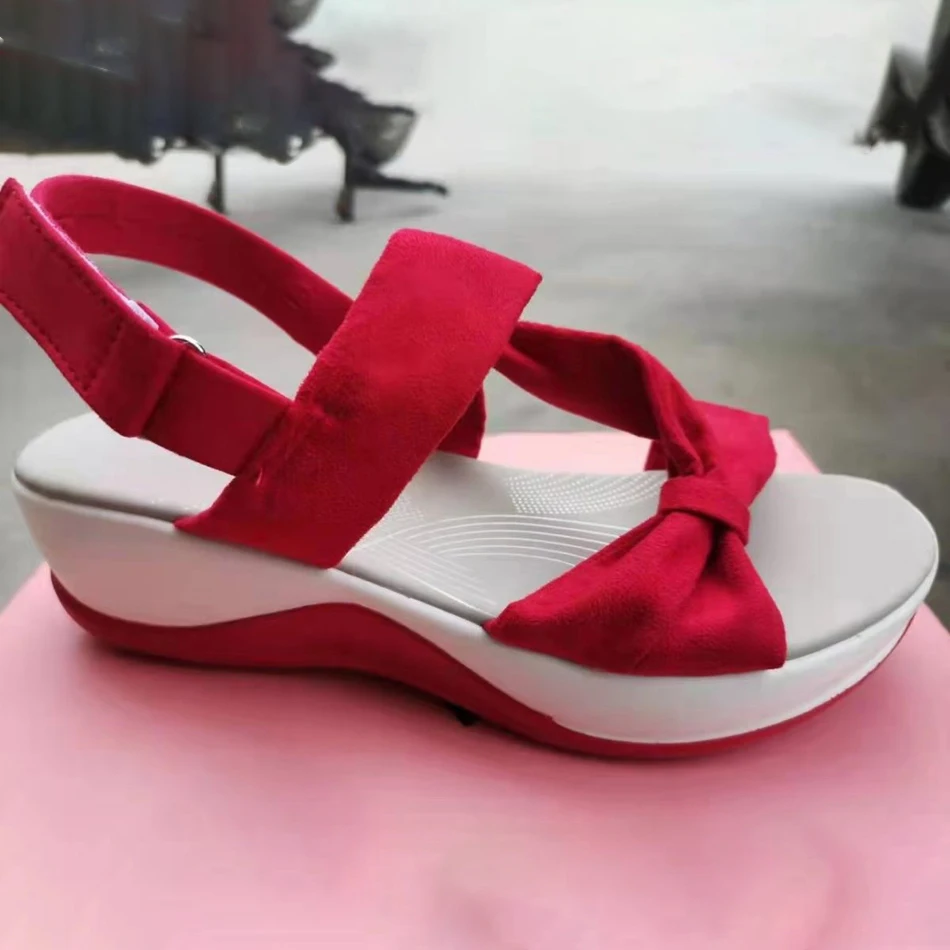 Summer Women Bow Sandals Beach Shoes Buckle Brand Designer Thick Sole Sandals Fashion Ladies Casual Shoes Chaussure Femme Shoes