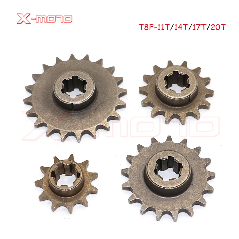 T8F 8mm 11t/14T/17T/20T Tooth Front Pinion Sprocket Chain Cog for 47cc 49cc Mini Moto Dirt Bike