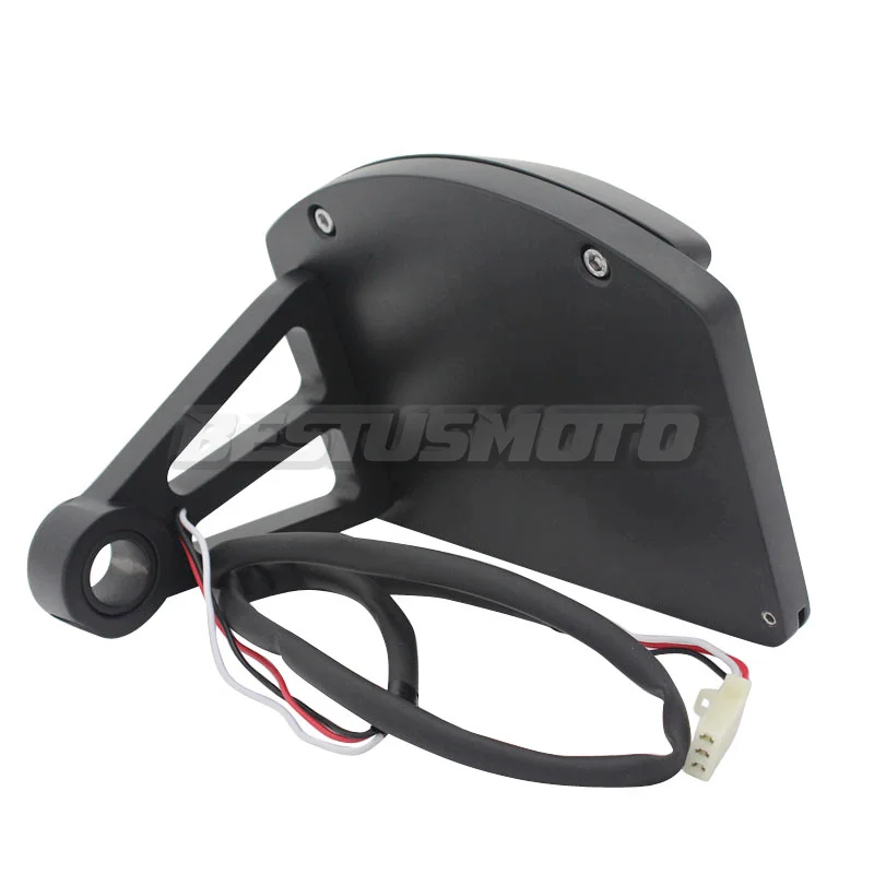 Motorcycle License Plate LED Tail Light Horizontal Side Mount Bracket Holder For Harley Bobber Chopper Custom Touring Universal