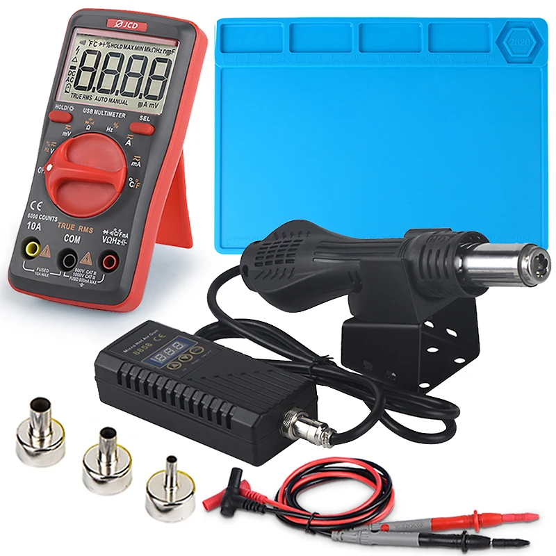 JCD Hot air gun 8858 Micro Rework soldering station LED Digital Hair dryer for soldering 750W Heat Gun welding repair tools