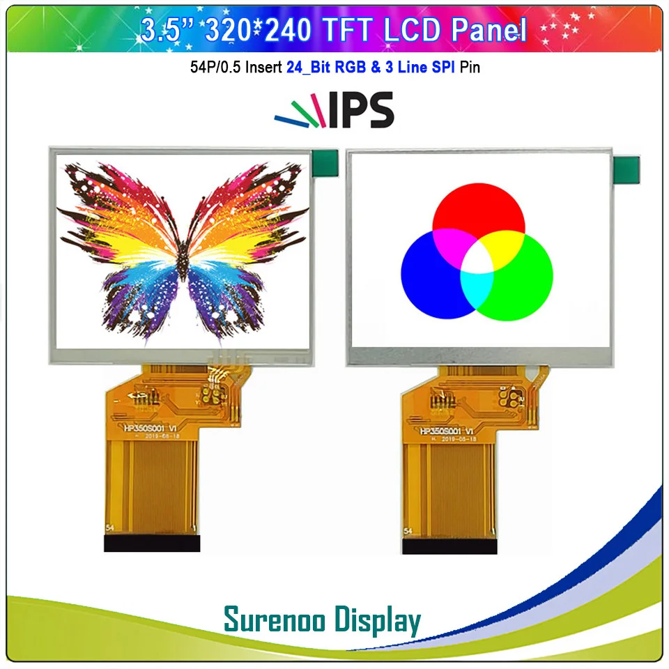 

3.5" Inch 320*240 24_Bit RGB & 3-Line Serial SPI TFT LCD Module Display Screen with Resistive Touch Panel