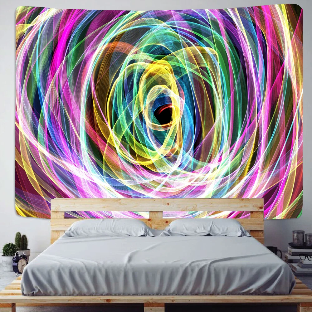 

Color Big Wave Pattern Mandala Tapestry Witchcraft Mural Beach Camping Travel Mattress Bohemia Sleeping Pad Tapestry