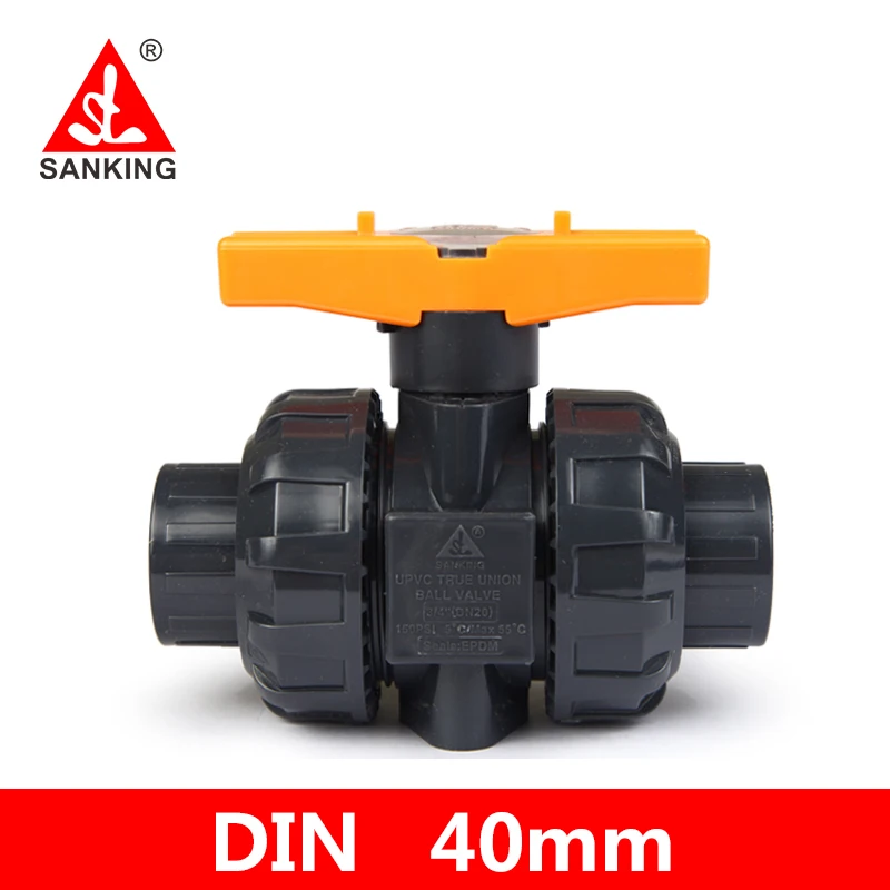 Sanking 40mm UPVC True Ball Valve Union Valve Water Pipe Connector Garden Irrigation System PVC Connectors Aquarium Fittings