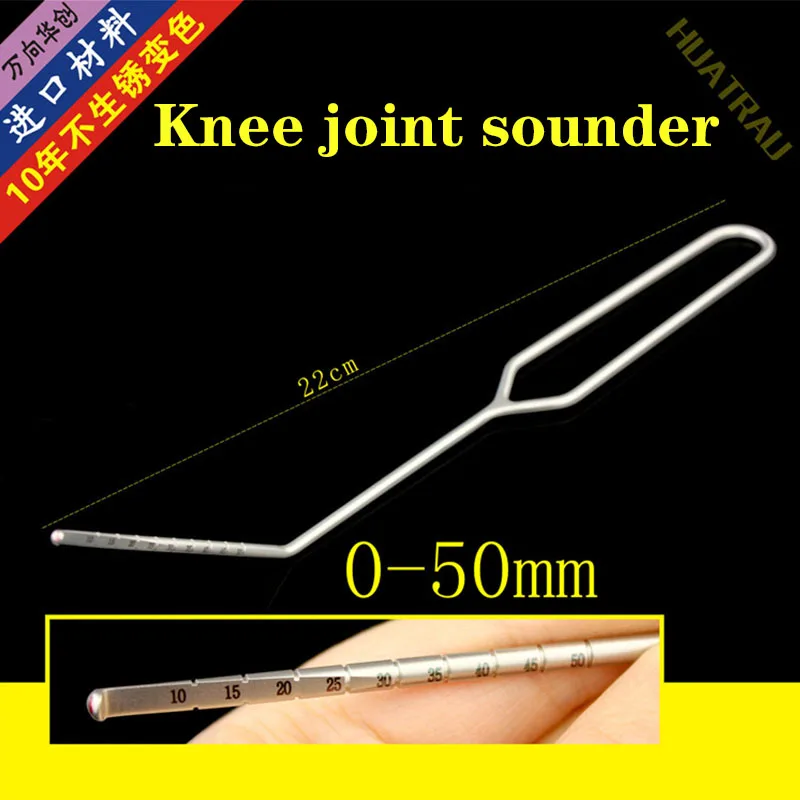 Knee joint sounder tibial plateau depth ulnar orthopedic instruments medical measuring graduated steel ruler curved measurer AO