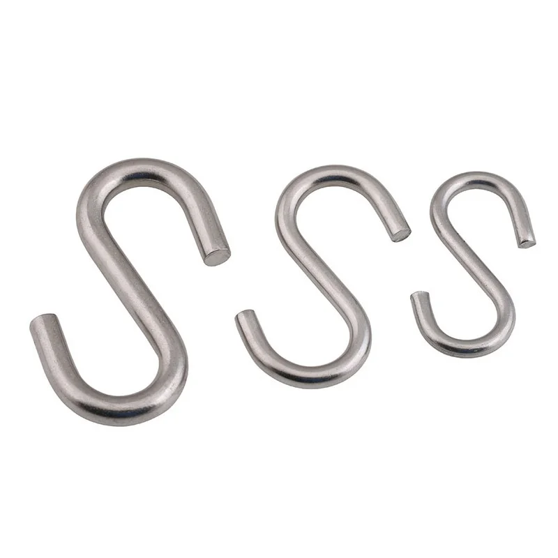 304 Stainless Steel S Shaped Hanger Hook Kitchen Bathroom Clothing Hanger Hooks Railing Clasp Holder Hooks Hanging