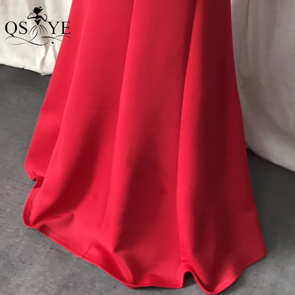 Simple Red Prom Dresses Stretch Mermaid Evening Gown Long Decent Formal Party Gown Sleeveless Mother Evening Dress for Party