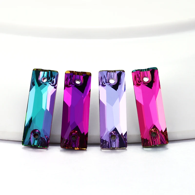 Rettangolo Glitter Sew on Strass k9 Cristallo di Vetro Cucito Pietre per il Mestiere di Cucito Decorazione Dei Vestiti Fai Da Te di Strass Applique
