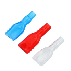 50PCS Cover Case For 2.8mm 4.8mm 6.3mm Crimp Terminal Spade Connector 2.8 4.8 6.3 Terminal Cap Plug Spring Sheath Red Blue