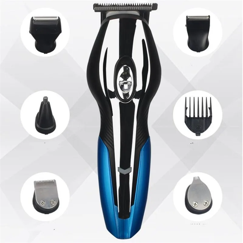 6 In1 Electric Man Grooming Kit All In One Hair Clipper Trimmer Face Beard Cutter Remover Head Haircut Machine Body Shaver Razor