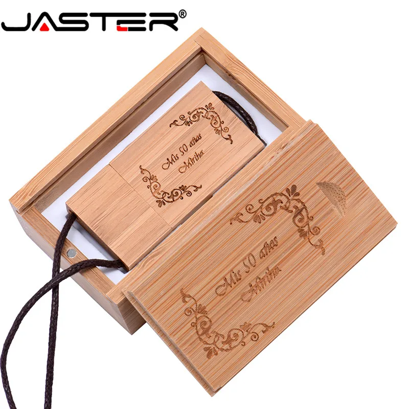 JASTER (무료 사용자 정의 로고) 뜨거운 판매 사각형 로프 나무 USB + 상자 USB 2.0 pendrive 4GB 8GB 16GB 32GB 64GB USB 플래시 드라이브, 컴퓨터 사무용품, 악세서리, 선물하기 좋은, 커스텀