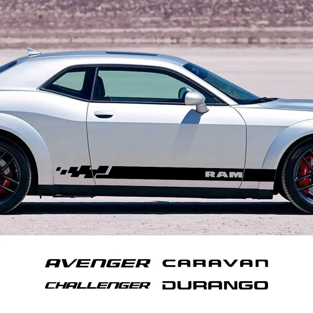 2 uds pegatina lateral de puerta de coche accesorios de automóvil para Dodge JOURNEY CARAVAN CHARGER RAM CHALLENGER CALIBER AVENGER DART DURANGO NITRO