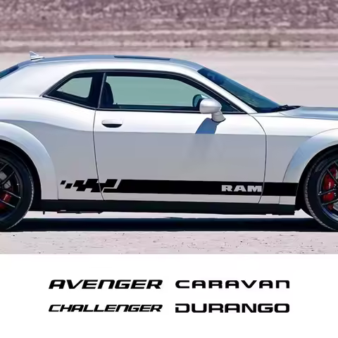 2PCS Car Door Side Sticker Auto Accessories For Dodge JOURNEY CARAVAN CHARGER RAM CHALLENGER CALIBER AVENGER DART DURANGO NITRO
