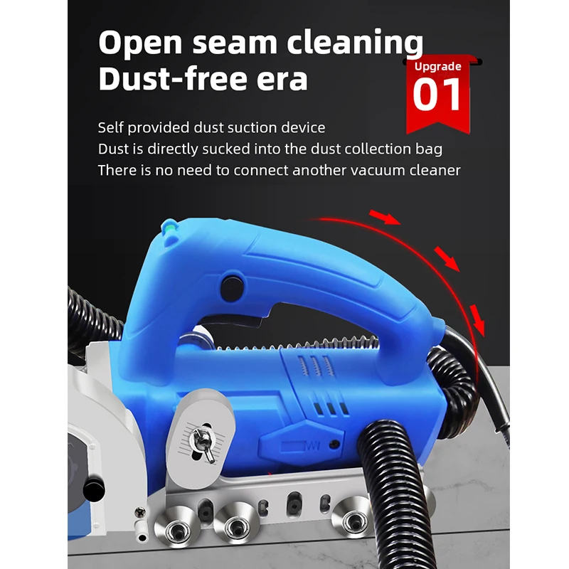 1200W Electric Seam Cleaner Seam Construction Tools Dustless Porcelain Floor Tile Seam Cleaner Slotting Tool