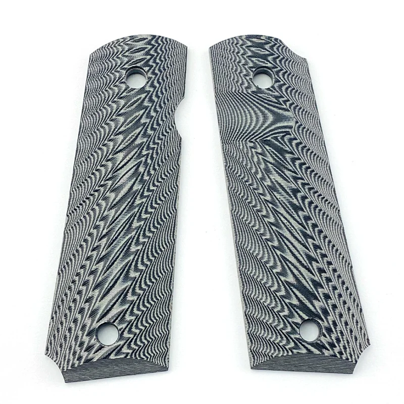 1Pair G10 Material CNC Custom Full Size 1911 Grips Handle Patches Textured Scale DIY Making Replace Accessories Parts Black Gray