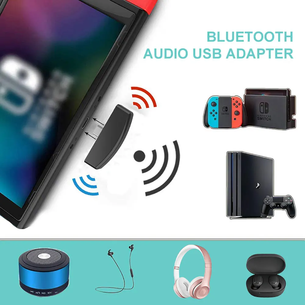 Wireless Bluetooth Audio USB Transmitter Adapter Gaming Audio USB transmitter for NS Switch Lite PS4 PS3 Bluetooth Headset