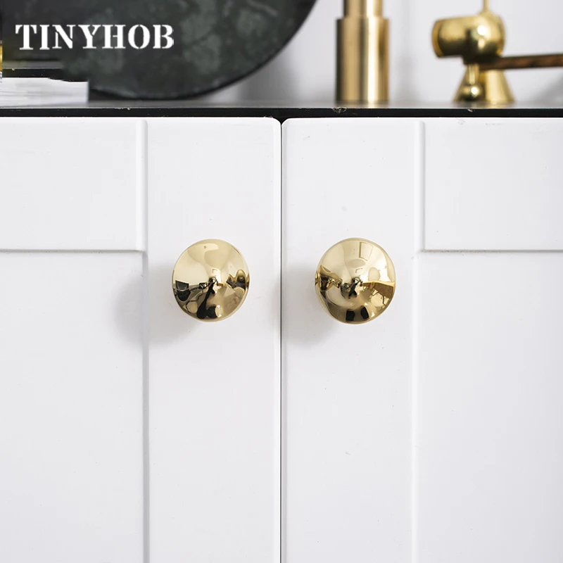 Mushroom shape/PVD Gold  Brass Furniture Handles Door Knobs and Handles for Cabinet Kitchen Cupboard Drawer Pulls Home Decor