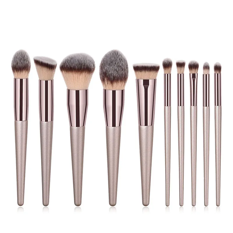 Hot Champagne Make-up Kwasten Set voor Vrouwen Cosmetische Foundation Poeder Blush Oogschaduw Kabuki Blending Make Up Brush Beauty Tools