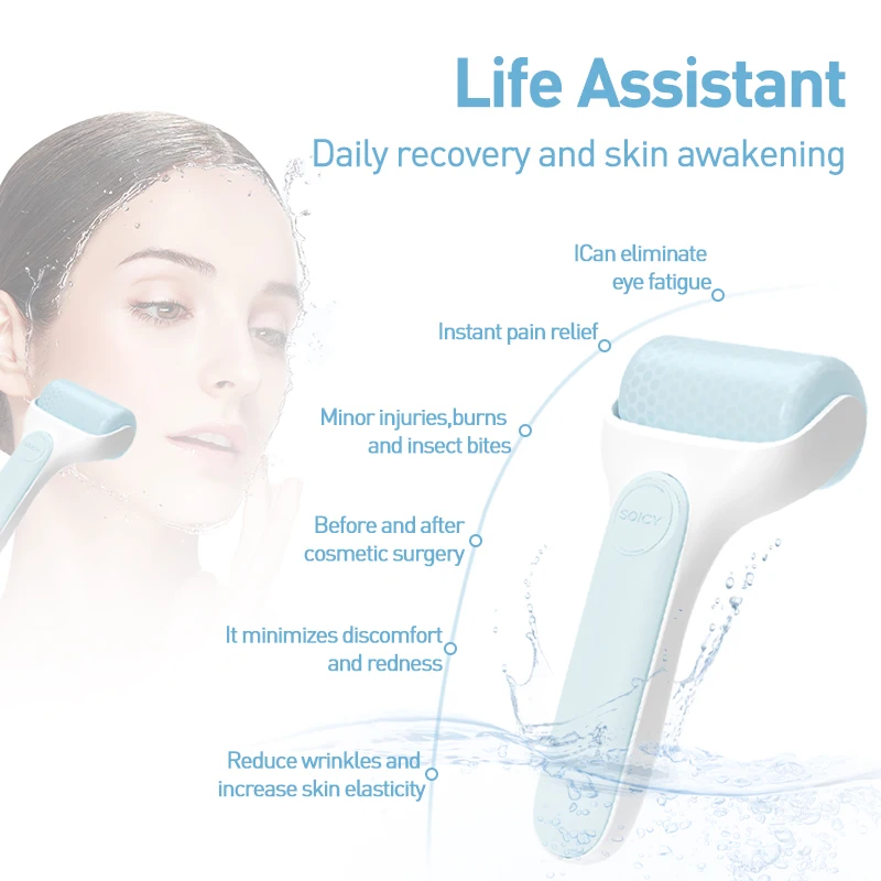 Roller cold manual facial massager anti-wrinkle facial lifting analgesic relaxation massager skin care tool