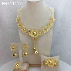 Unique Flower Jewelry Beautiful Brazilian Jewelry Sets For Women Birthday Gift Party Wedding FHK11112