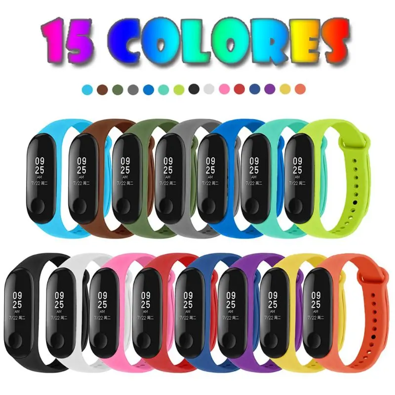 Pulseira de silicone para mi band 4, 8/10/12/peças, substituição, universal, pulseira inteligente